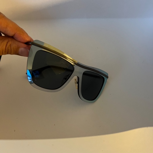 MCQ by Alexander McQueen Gray metallic silver frame sunglasses main image 6